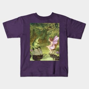 Frog and Fairy Talking -Ida Rentoul Outhwaite Kids T-Shirt